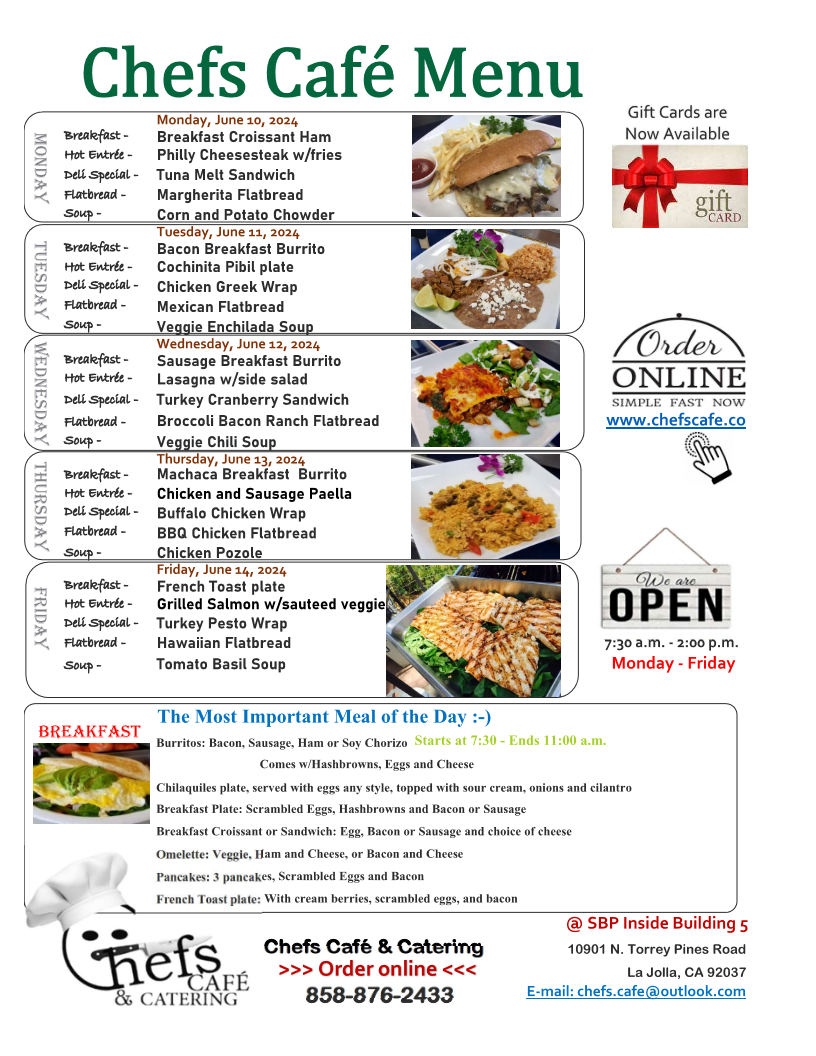Quesadilla's Burgers Salads Platters Desserts Beverages Gift cards